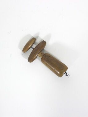 Vintage French Wood Corkscrew, Wine Opener, Bar Tool, Screw Pull, Wine Key, Bar